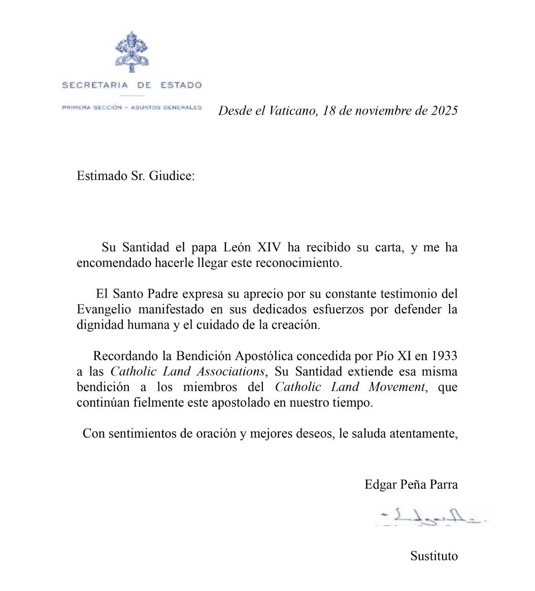 Papal Blessing Letter